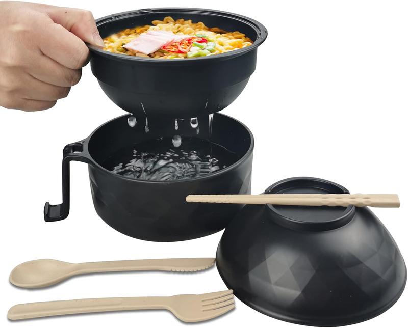 MIUVA Ramen Cooker Bowl Set with Chopsticks 33oz Microwave Noodle Bowl College Dorm Essentials for Girls Boys Apartment Tableware Kit Thanksgiving tableware Value Pack Spring Kitchen Gadgets, Mother's Day Gifts
