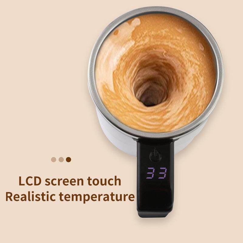 Vaso mezclador automático magnético con pantalla digital inteligente para medición de temperatura, eléctrico, para café, batidos, proteínas fitness
