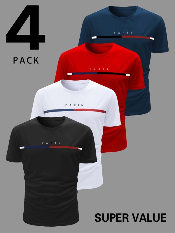 Men's Sport Quick-Dry Short Sleeve T-Shirt Set, Pure Color Round Neck Training Top, Sporty Breathable Fast Dry, Gym Essential, Sports Clothing, Quick Dry Clothes, Running, Basketball, Football, Cycling
