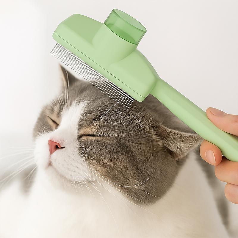 Pet Lover’s Gift – Self-Cleaning Pet Comb for Dogs & Cats – Dual-Length Stainless Steel Teeth for Shedding, Tangles & Flea Removal | Easy-Clean Grooming Tool for Long & Short Hair, Ideal for Cats, Dogs & Small Pets