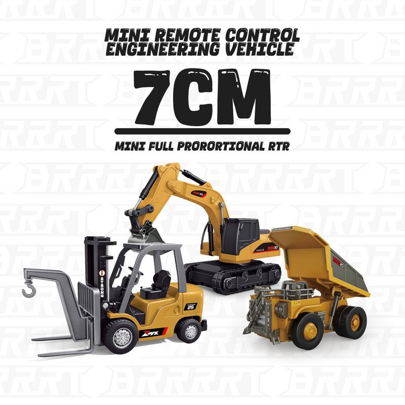 BRRRRT 1/64 RC Forklift Toy Remote Control Excavator RC Dump Truck RC Bulldozer for Adults Kids Boys and Girls RC Construction Vehicles