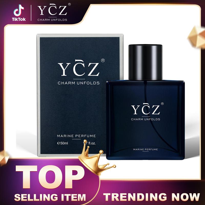 YCZ Midnight Gentleman Eau de Parfum for Men 50ml Lasting Oriental Woody Scented Cologne with Vanilla Orchid Sandalwood Notes Marine Perfume Edp Fragrance Matte Box