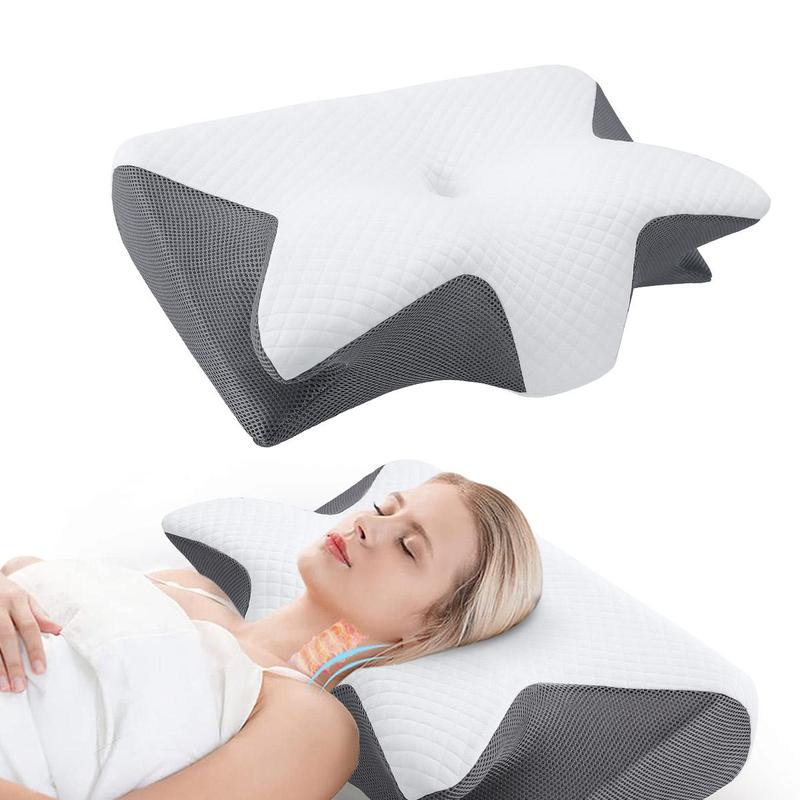 Memory Foam Soft Neck Pillow, 1 Count Comfortable Neck Support Pillow and Neck Rest Cushion for Sleeping, Supportive Memory Foam #GLOBAL PICKS