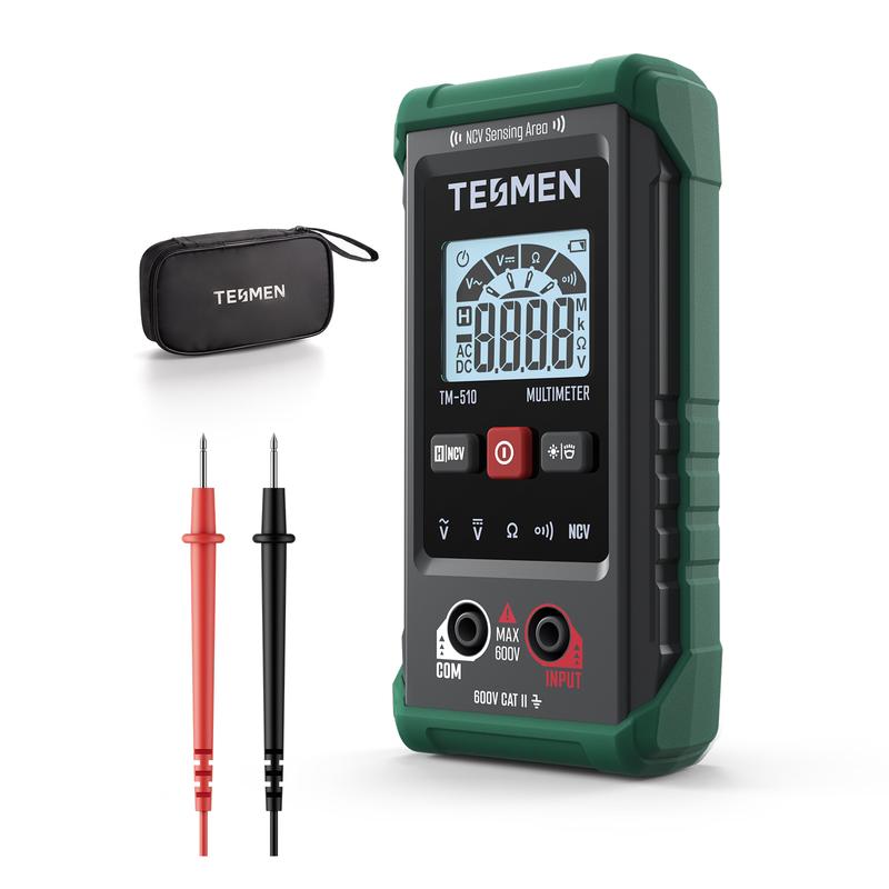 TESMEN TM-510 Digital Multimeter, 4000 Counts, Smart Measurement, Auto-Ranging Voltmeter; Non-Contact Voltage test, Measures AC/DC Voltage, Resistance, Continuity #fathersdaygift
