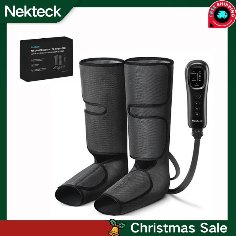 Nekteck Air Compression Leg Massager with 3 Massage Levels & Auto Shut Off Feature for Foot and Calf Comfort and Relaxation