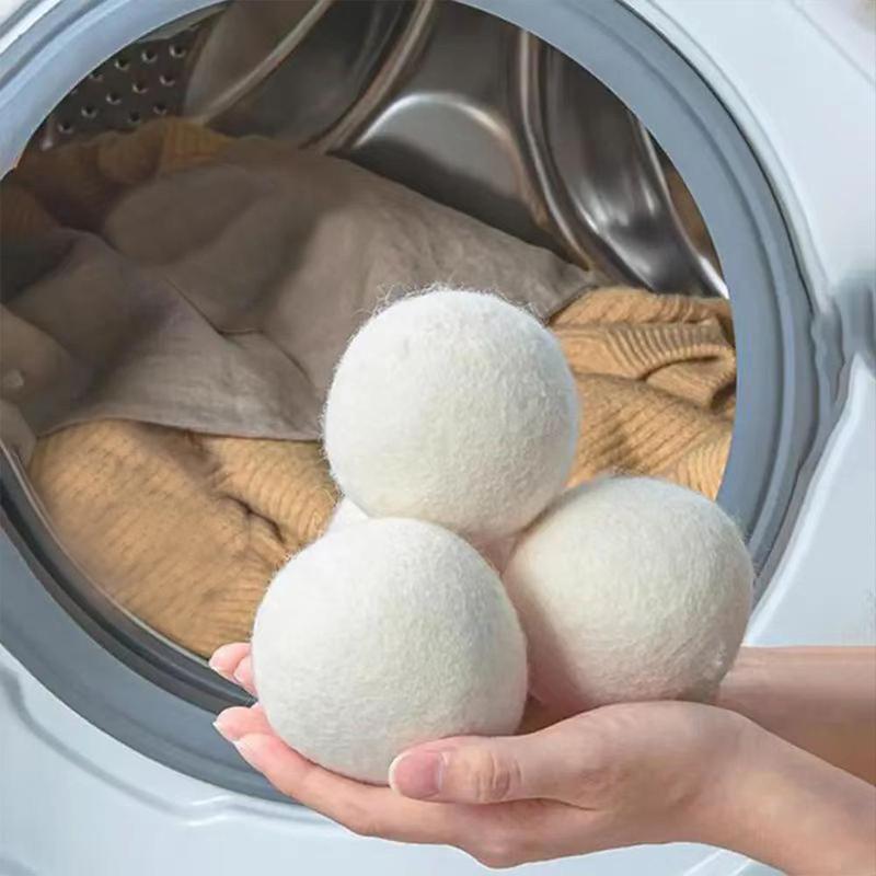 Wool Drying Ball, 3 Counts Reusable Wool Ball for Clothes Laundry, Anti Wrinkle Fabric Dryer Ball, Wool Dryer Wash Balls, for Laundry Room, Home Goods, Laundry Accessories, Natural, Various Laundry Needs