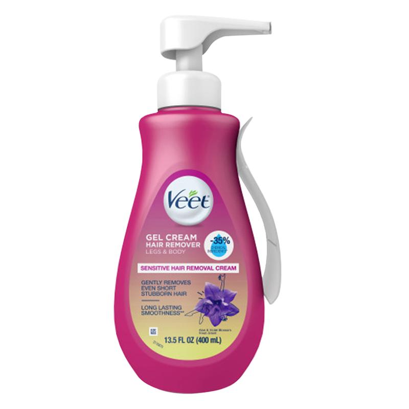 Veet Sensitive Skin Formula with Aloe Vera and Vitamin E, Dermatologically Tested Hair Removal Gel Cream 13.5 Fl Oz. for Legs & Body *Packaging may vary*