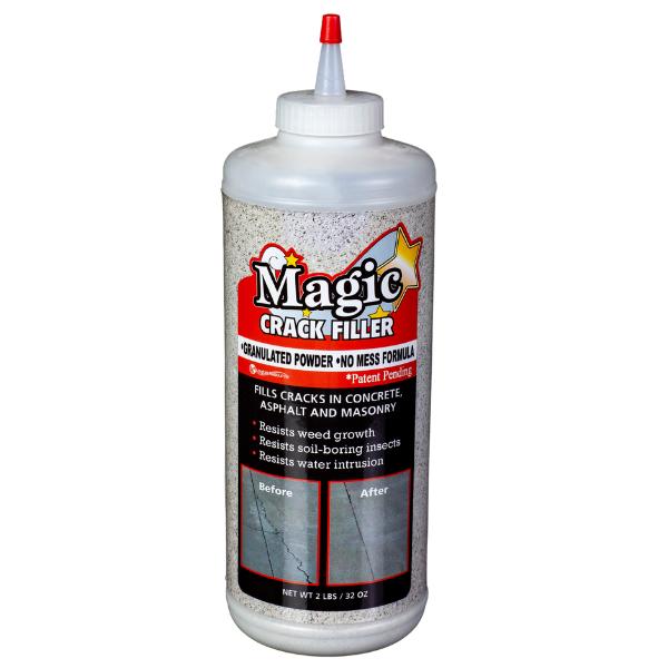 Concrete Magic Crack Filler 2 lb. Bottle - Ultimate Solution for Concrete and Masonry Cracks - Easy Application to Keep Surfaces Strong and Lasting!! Professional Look