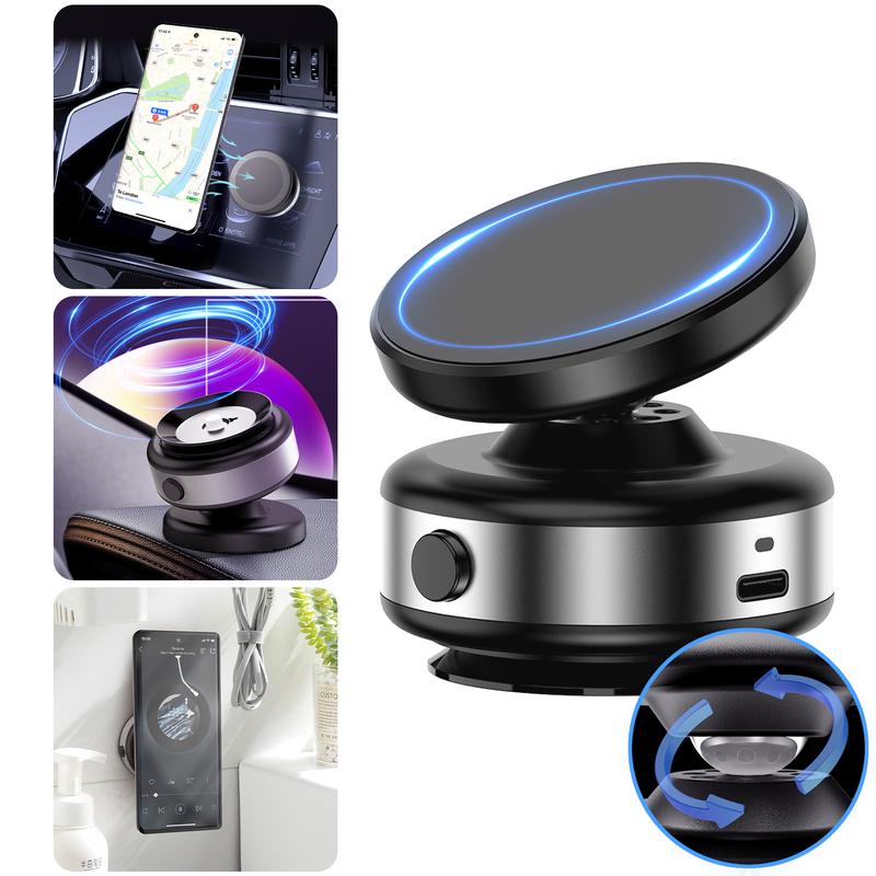 JOYYE Upgrade 360° Rotatable Car Magnetic Phone Holder, Car Navigation Holder, Vacuum & Magnetic Double-sided, for Windshield, Dashboard, for iPhone 17 Pro Max MagSafe 15/16