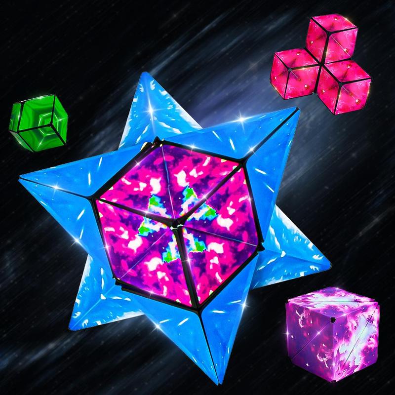 Travel 3D Digital Cube Puzzle Toy, Colorful Changeable Geometric Shaped Puzzle Cube Toy for Kids, Thinking Toys for Teenagers, ADHD Toys