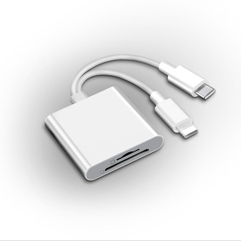2 In 1 SD Card Reader, 1 Count Portable Type-C Card Reader, Dual Slots Memory Card Reader for Game, Plug & Play Reader，Suitable for SD/TF/Micro SD