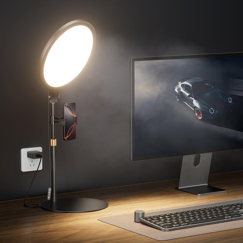 Weilisi 10.5" Ring Light with Stand, Full-Screen Selfie Ring Light for Desk with Phone Holder, Adjustable Laptop Light for Video Recording, Zoom Lighting for Computer, Meeting, Live Streaming, Podcast