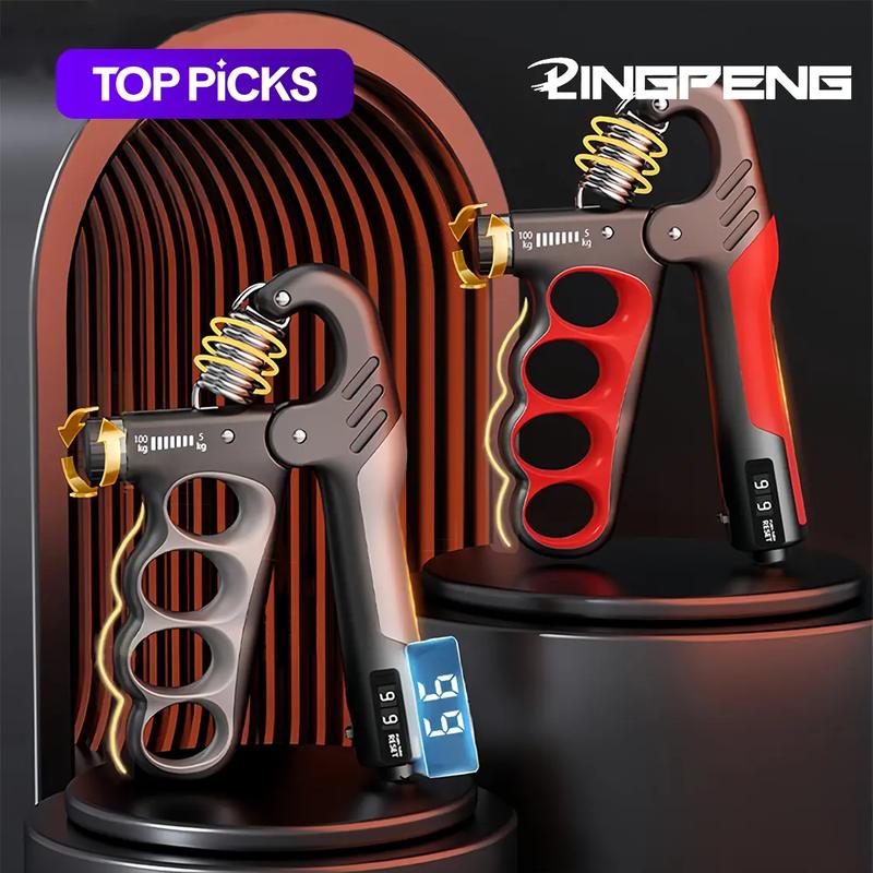 LINGPENG Adjustable Hand Grip Strength Trainer, Handgrip, 5-100kg Hand Grip Strengthener with LCD Display, Hand Strengthening Training Equipment for Home Gym Workout #GLOBAL PICKS
