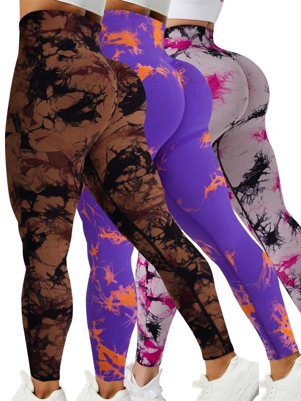 Women's Tie Dye Print High Waist Sports Leggings, Sport Seamless Yoga Leggings, Ladies' Sportswear Clothing, Gymclothes, Fitness Yoga Pants