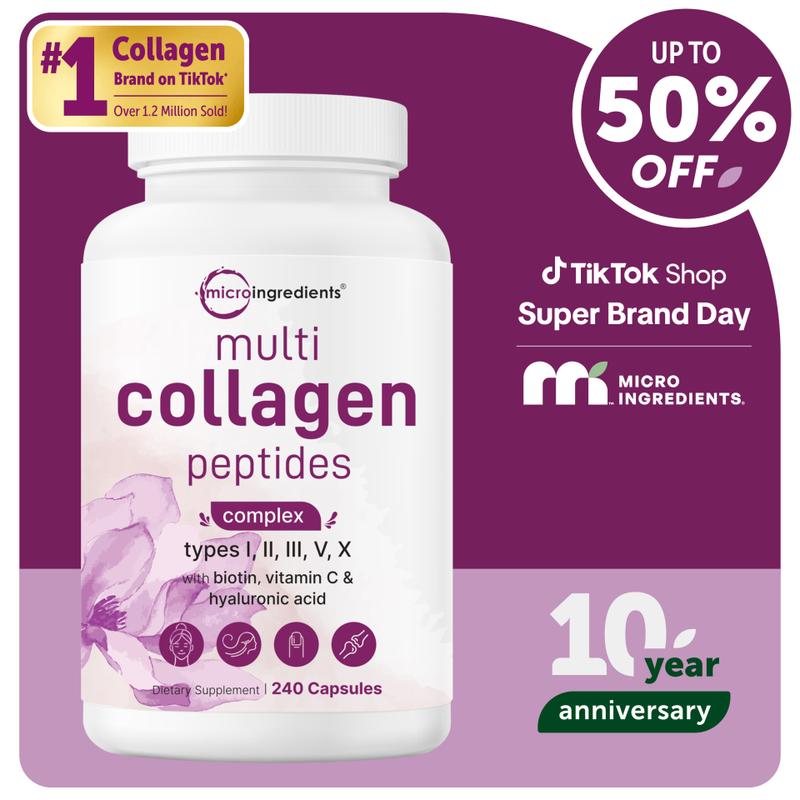 Micro Ingredients Multi Collagen Complex, 240 Capsules