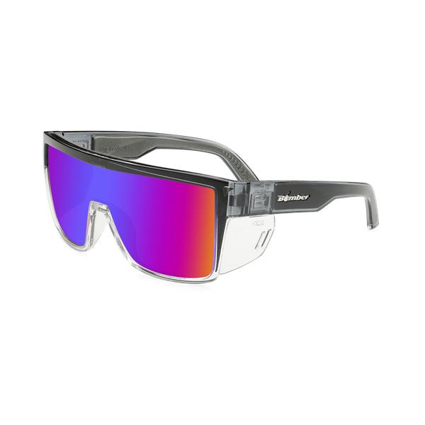 BUZZ BOMB ANSI Z87+ Safety Sunglasses Mirrored Colored Lens Side Protection Removable Side Shields Eye Protection