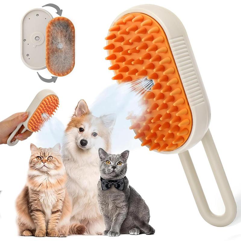 Cat Spray Comb, 3-in-1 Cat Spray Cleaner, Silicone Massage Combing Brush, Pet Hair Clean Brush Comb, Suitable for Cats and Dogs