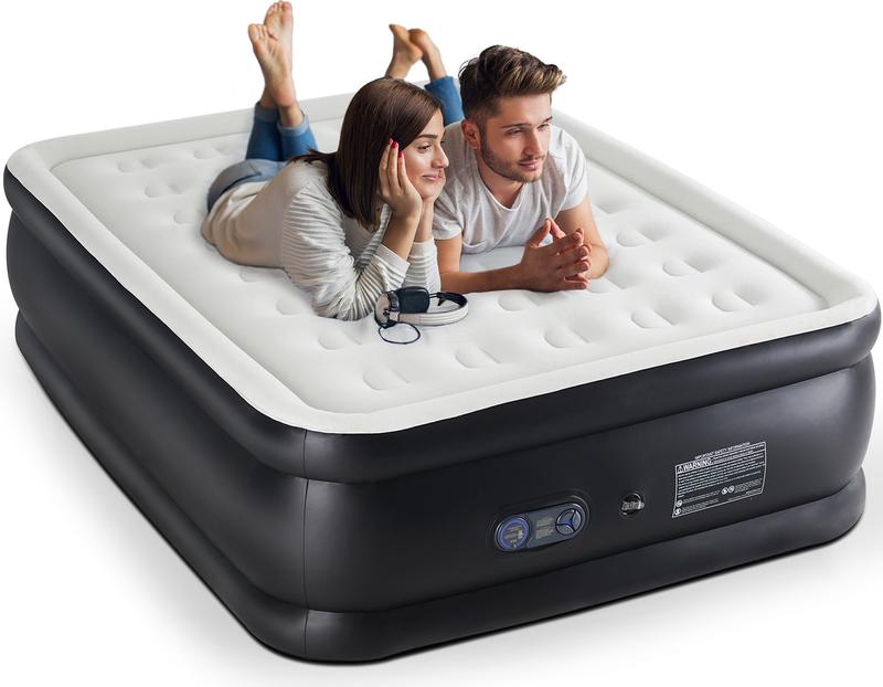 Sweetcrispy Inflatable Air Mattress with Built-in High-Capacity Pump, Double Height, Non-Slip Bottom, 660 lbs Weight Capacity, Portable Convenience for Home, Camping