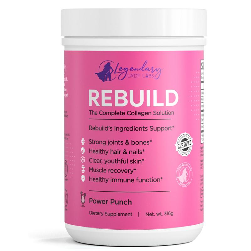 Rebuild 3-in-1 Anti-Aging Solution | Boron, Vitamin C, & Hydrolyzed Clean Collagen | Made in USA | GMO Free