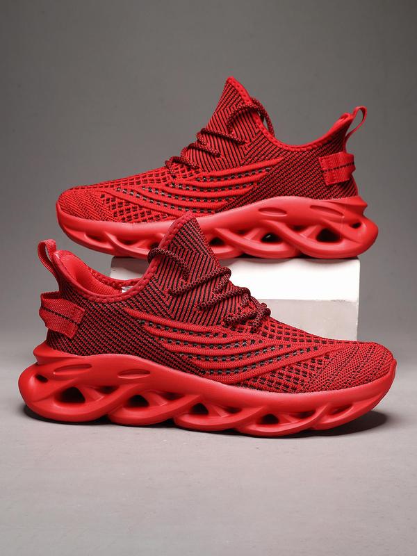 Men's Fashionable Lace-Up Breathable Mesh Sneakers, Athletic Running Shoes, Casual Comfortable Sports Running Shoes for Daily Wear