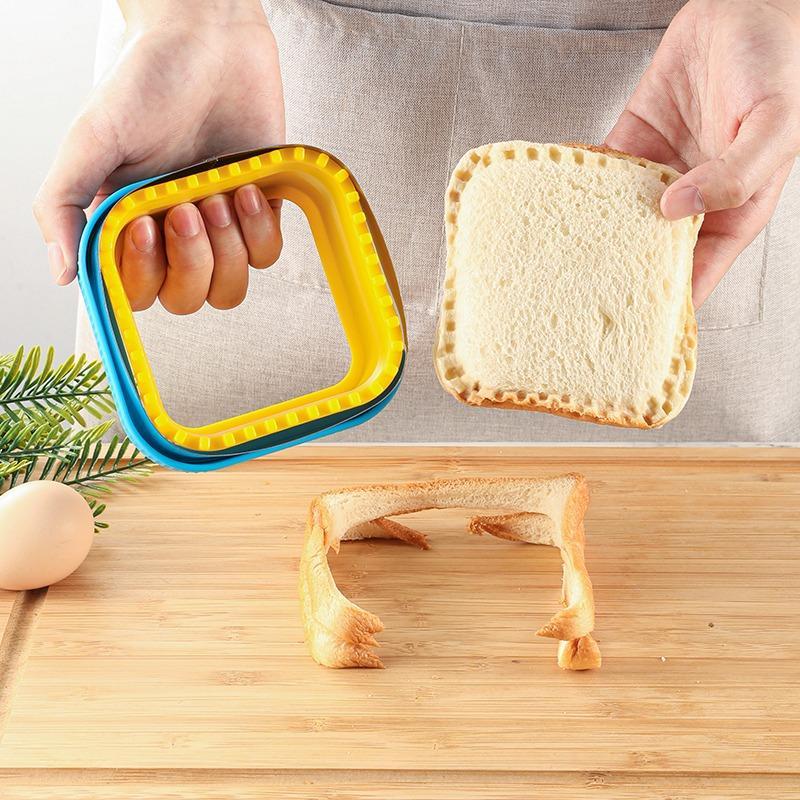 Sandwich Cutter & Sealer, 1/2 Counts Cookie Cutters Home Plastic Cutter, Creative Cutting Tool for Home Kitchen Couple Breakfast Production, Kitchen Accessories, Summer for Gift