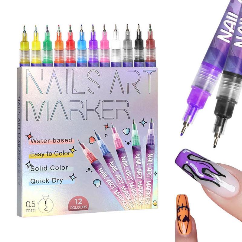 One Set Acrylic Paint Nail Art DIY Football Fan Pattern Body Tattoo Pen French Beauty Outline Pen Daily Use Cosmetic Makeup Cosmetics Makeup