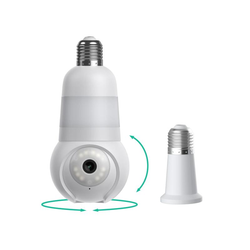 Luna Light Bulb Security Cam -2K 2.4GHz/5GHz WiFi, Indoor Outdoor Surveillance Monitoring Camera for Home, 360° Pan/Tilt, Color Night Vision, Built-In LED & Spotlight, Easy Installation (2025 Upgrade)