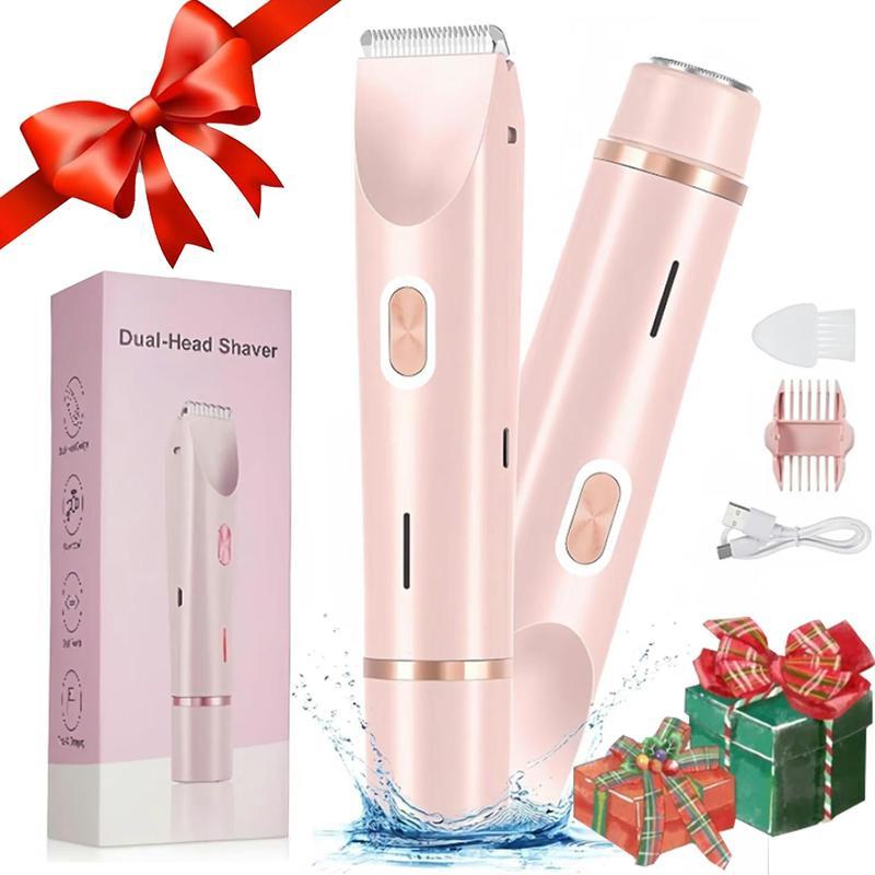 Electric Bikini Trimmer for Women, 1 Set Rechargeable 2 in 1 Body & FacialHair Removal for Winter Gift, Waterproof Wet &Dry Use Trimmer for Women, Halloween Christmas Gift, Fall Essentials