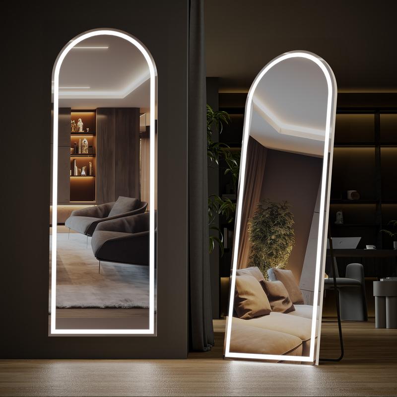 Floor Mirror Stand Mirror Full Length , With LED Lights and No LED Lights Two styles, LED Floor Mirror styles Dimming & 3 Color Lighting