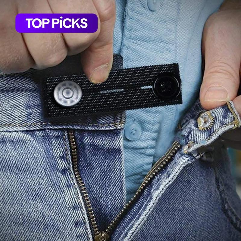 Elastic Waist Extender Buckle, Adjustable Elastic Belt Clip, Suitable for Pants & Jeans, Durable Design, Easy Installation