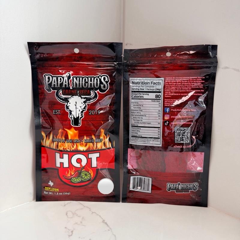 NEW LOOK - RED POWDER HOT Beef Jerky - Carne Seca