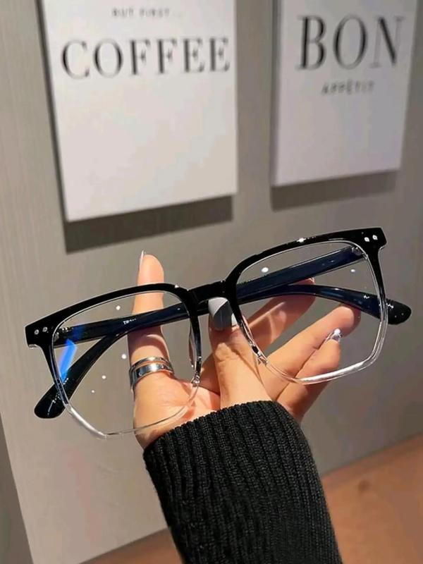Summer Street Trend Minimalist Eyeglasses, Stylish Fashion Trendy Frames High Quality Eyeglasses, His and Hers Gifts, Casual Large Square Frame Glasses, Fashion Accessories, Girlfriend Gifts, Lightweight Eyewear