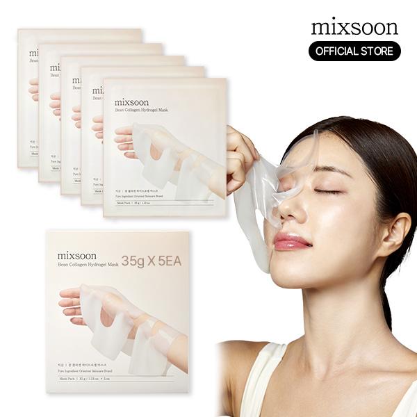 [mixsoon Official Shop] Bean Collagen Hydrogel Mask 5-Pack — Deep Hydrating Collagen Jelly Mask for Plump Glass Skin