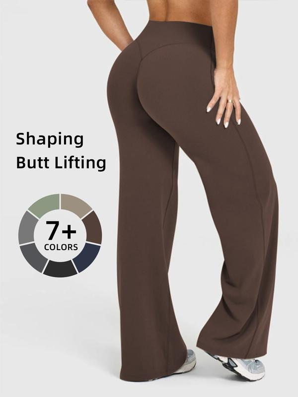 Women's High Waisted Elastic Loose Fit Straight Leg Pants, Butt Lifting Outdoor Casual Pants, Suitable for Yoga and Pilates, Comfortable Daily Wear, Womenswear