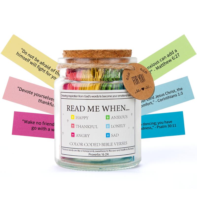 English Scripture Verse Glass Jar - 1PC Home Organizer Storage Bottle, Religious Gift, Inspiration, Empowering Scriptures, Daily Resource, Mother's Day Gift for Christian Devotionals, Unisex Catholic Faith Present, Religious Gifts, Gift Box Packaging,summ