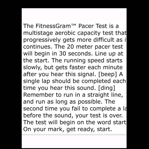 The FitnessGram Pacer Test