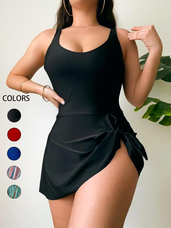 Women's Sexy One-Piece Swimsuit, Asymmetric Design, Adjustable Strap, Sleeveless, Perfect for Beach, Pool, Summer Vacation