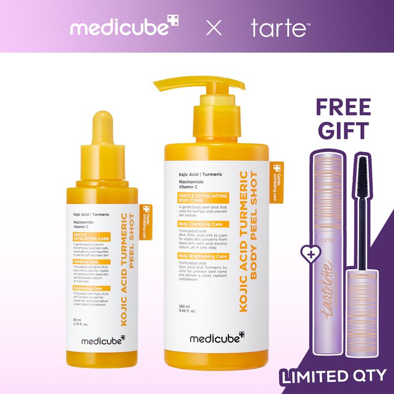 [medicube] Kojic Acid Turmeric Peel Shot Duo For Face & Body | Brightening Reset Gentle Exfoliating Serum with BHA, LHA & PHA for Dead Skin Cells, Blackheads & Excess Sebum | For Dull, Rough & Troubled Skin