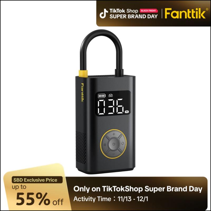 Fanttik X9 Pro Portable Tire Inflator 150PSI High-Pressure Cordless Pump with Smart ON/OFF Hose Design, 1 Min Jet-inflate, 4+N Auto Stop Modes, Lightweight 17oz, Long Lasting Battery
