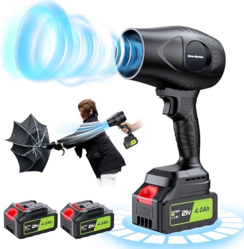 YUQUESEN Handheld Electric Cordless Leaf Blower with 2 4.0Ah Batteries & Charger for Balcony Cleaning Lawn Care & Leaf Dust Removal - Powerful Cooling Fan