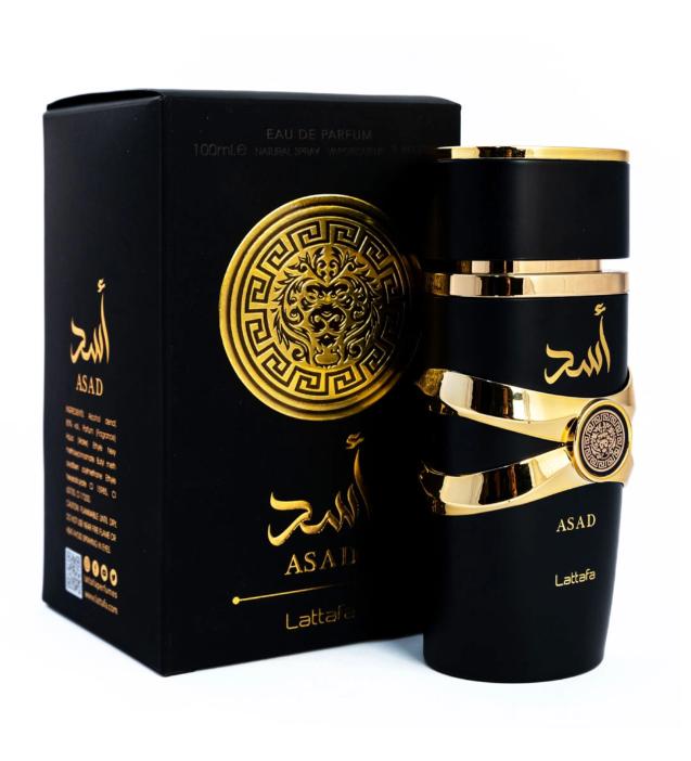 Lattafa Asad Men's Luxurious EDP Fragrance (3.4Oz/100ml) - Alcohol-Based Spicy Woody Cologne with Cedarwood, Bold Confident Scent, Perfume for Sale, Guys Gifts, Boyfriend Birthday Gift
