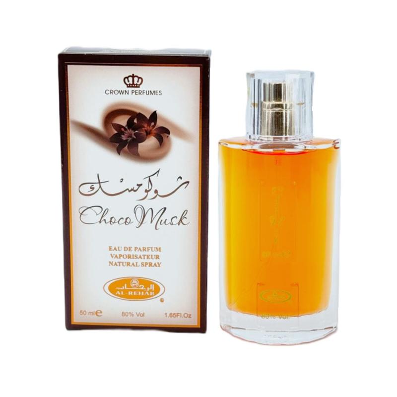 Al Rehab Choco Musk Eau De Perfume Natural Spray 50 ml (1.65 fl. Oz) Unisex Cocoa Vanilla Sandalwood Parfum with Scented Gift Blend mini perfume