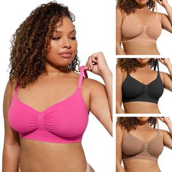 FeelinGirl Women's Wireless Bra Comfort Bralettes No Underwire Unlined Cami Bra Seamless Tshirt Bras Sports Bra Bralette Basic Comfortable Fit Womenswear Everyday Up to 44DD Motherâs Day #Summervibes Summervibes