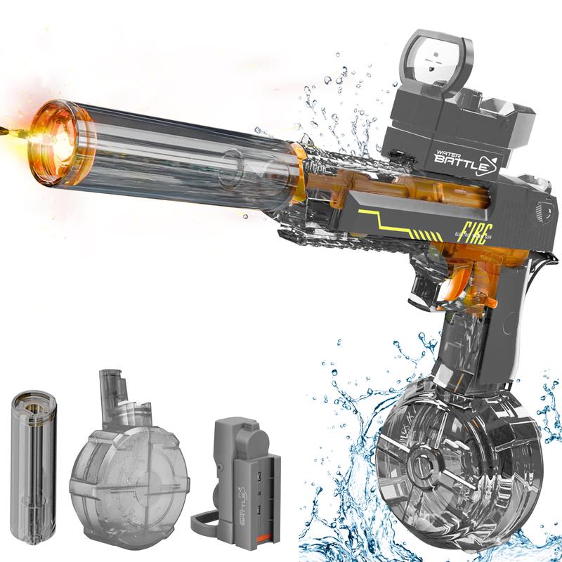 Electric Water Shooter with LED Lights, Powerful Squirt Water Pistol for Kids/Aldults,Long Range Shoot Reach To 26-35ft Outdoor Water Toy,High Powered IP67 Waterproof  for Summer, Outdoor,Party,Birthday Gift,Water Guns