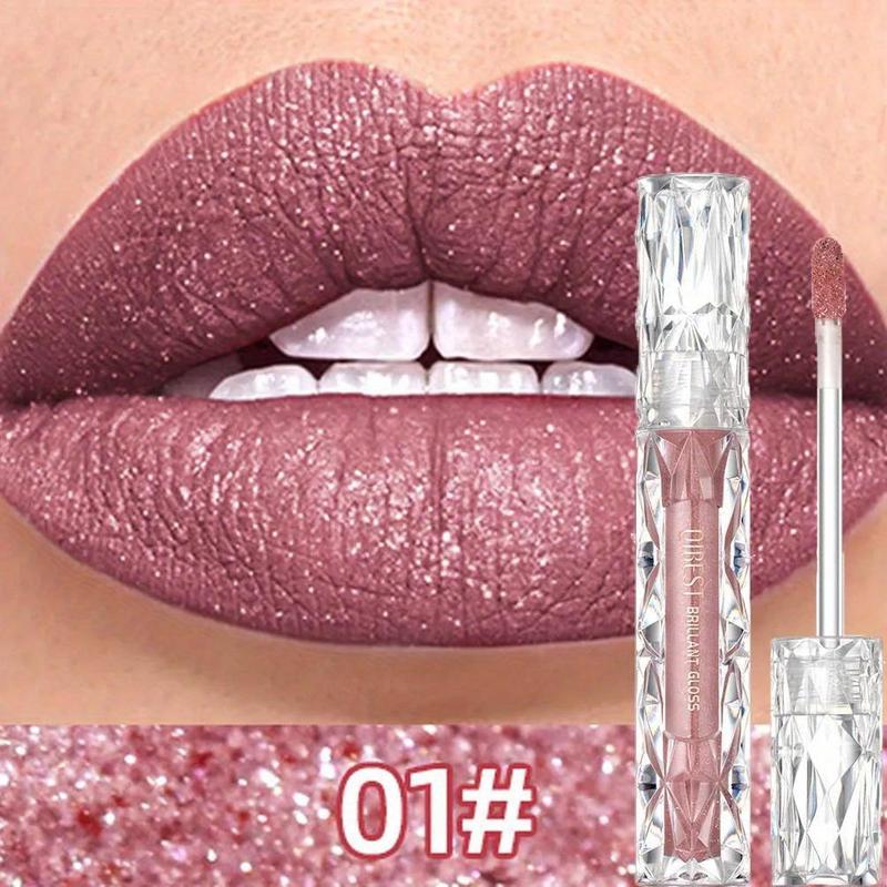 Long Lasting Glitter Liquid Lip Gloss, 1 Count Moisturizing Hydrating Lip Gloss, Glossy Lip Glaze, Plumping Lip Oil, Makeup for Girls & Women