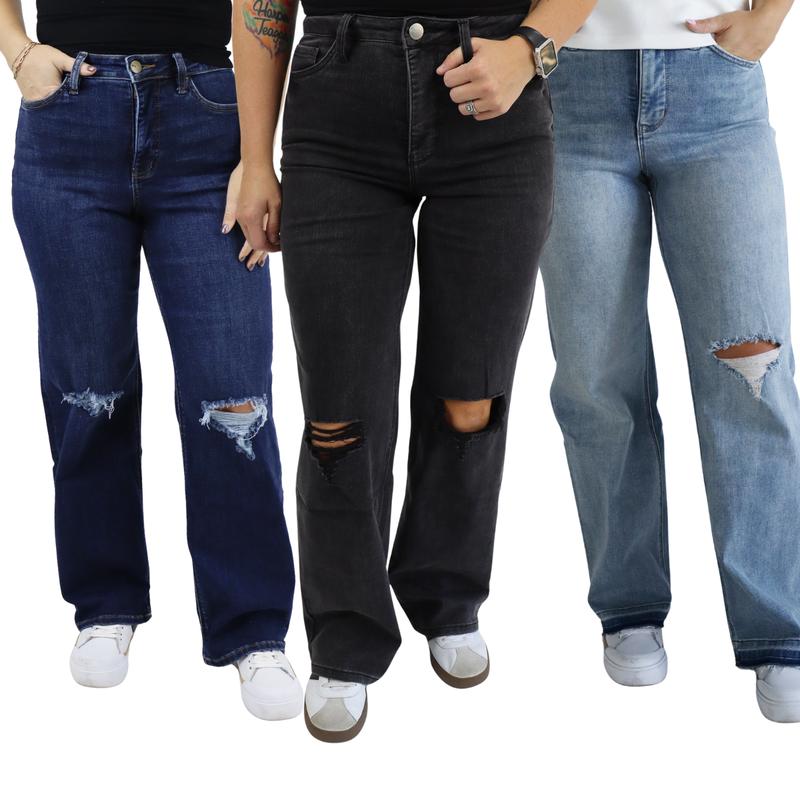 Tummy Control Wide Leg Jeans by RFM
