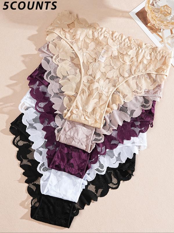 Women's Sexy Lace Underwear Set, Fitted Comfort Breathable Panties, Multi-Color Hollow Out Lingerie for Women Daily Wear, Womenswear