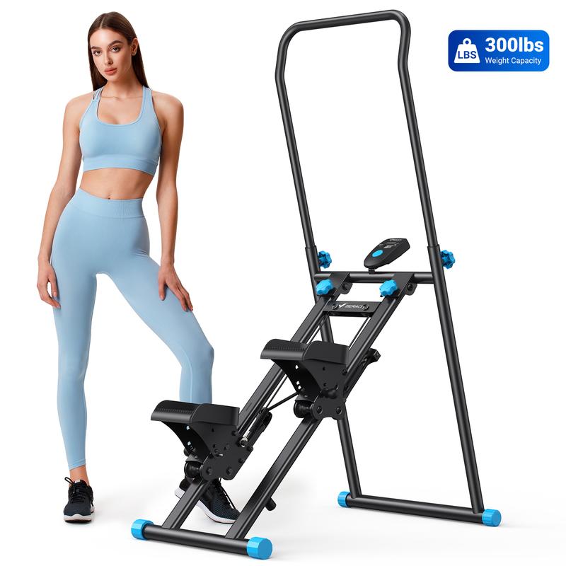 Merach Stair Stepper with Handlebar for Full-Body Workout,330LBS Capacity, Compact Cardio Climber Exercise Machinewith Adjustable Pedals, Vertical Climber, OutdoorFun for Home Gym Summervibes