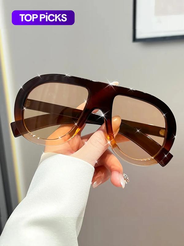 Women's Tinted Lens Sunglasses, Trendy Casual Ombre Sunglasses for Everyday Use, Fashion Accessories for Outdoor Activities