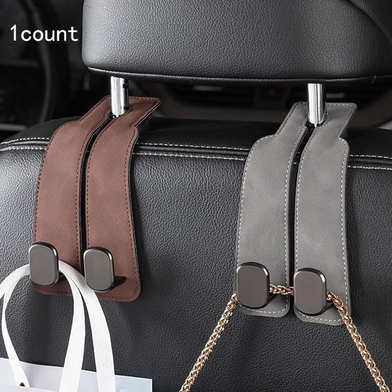 Car Seat Back Storage Hook, Car Storage Organizers, PU Leather Hidden Headrest Hook for Car Backseat, Multipurpose Durable Car Interior Organizer Holder #GLOBAL PICKS